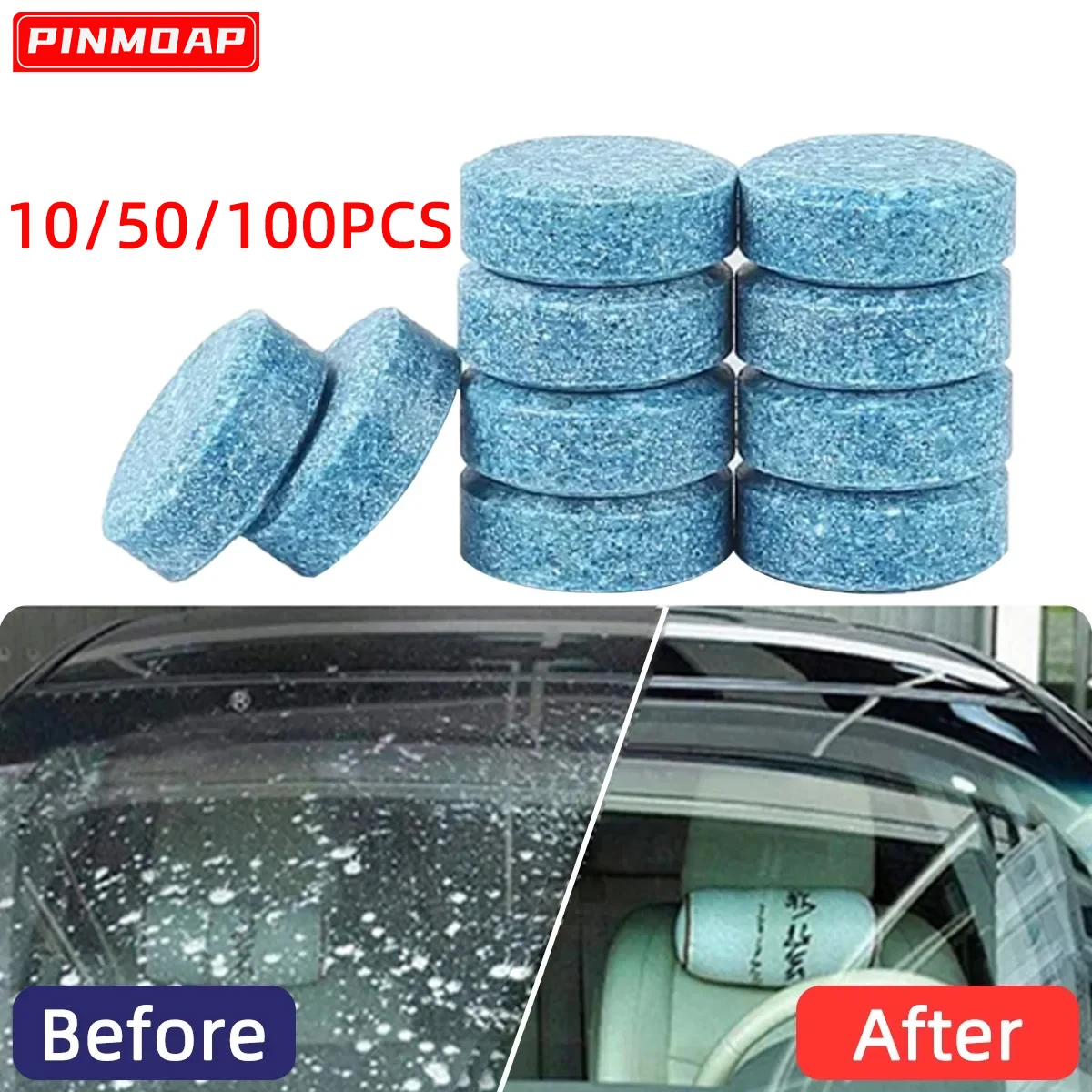 10/50/100PCS Car Solid Cleaner Windscreen Effervescent Tablet Glass Water Solid Cleaner Universal Automobile Cleaner
