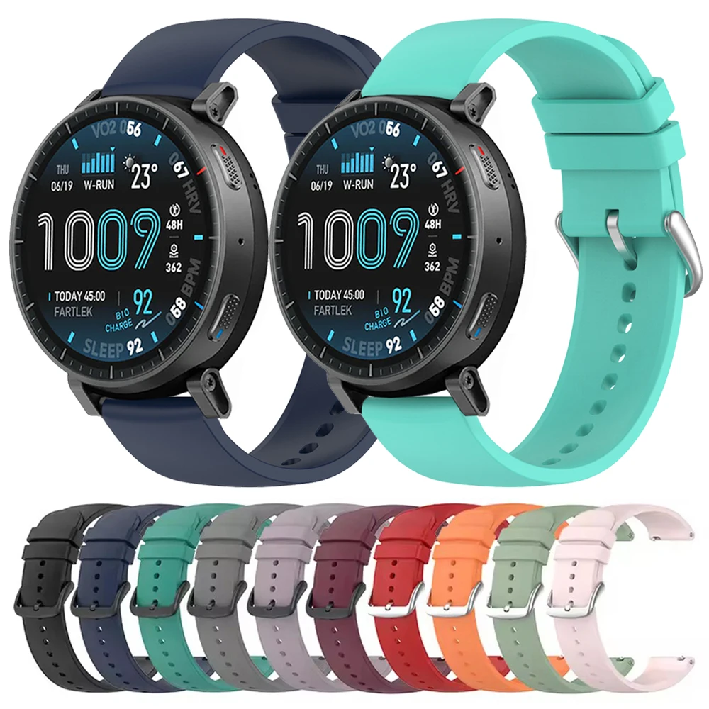 20 22mm Silikonarmband für Amazfit Active Max Armband Correa Amazfit BALANCE 2 GTR 4/3/2e GTS 4/2 Bip 3 Pro Active 2 Uhrenarmband