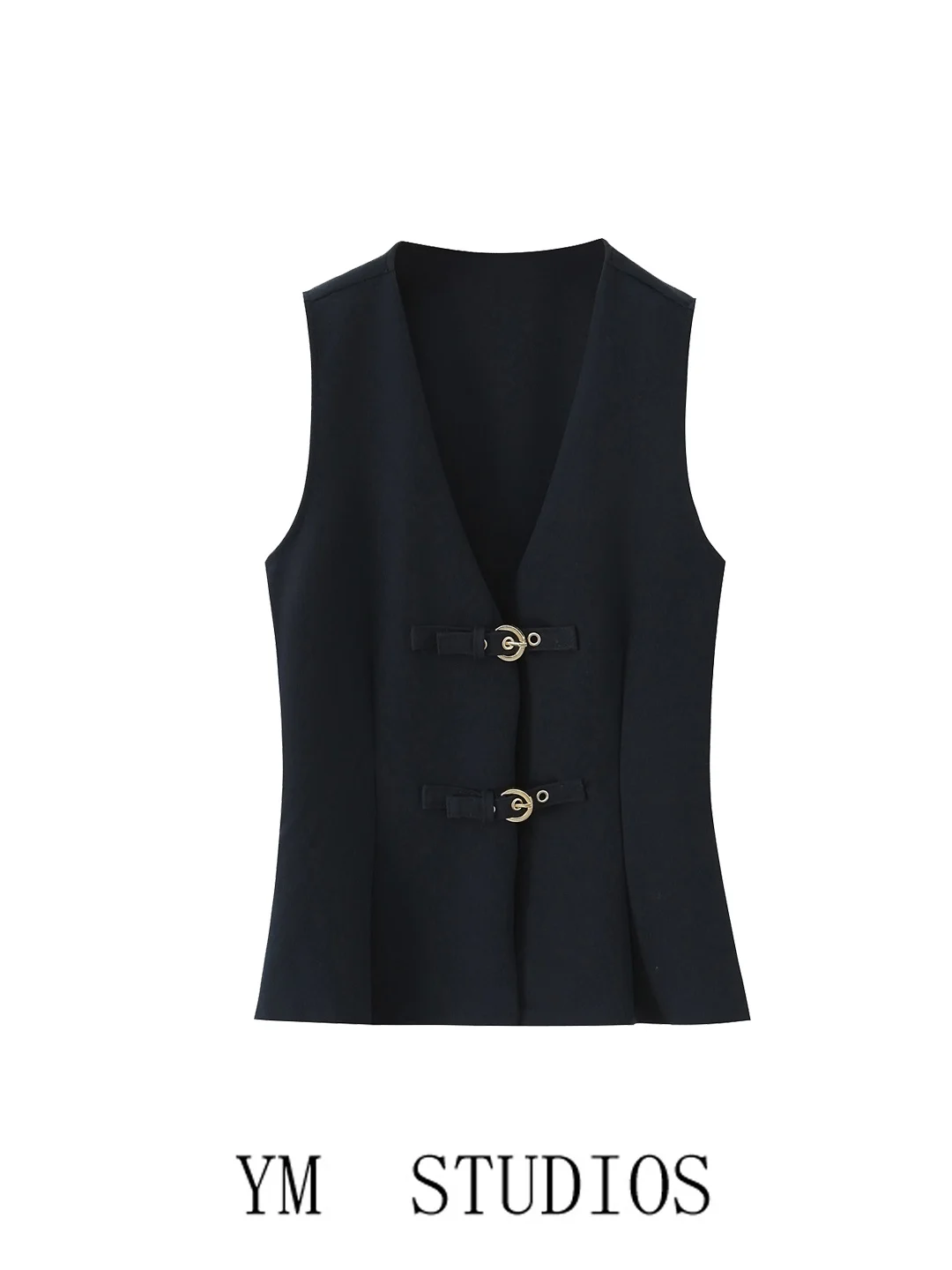 

Женский приталенный жилет в американском стиле, модный топ с V-образным вырезом, офисная одежда, стильная верхняя одежда, трендовый жилет