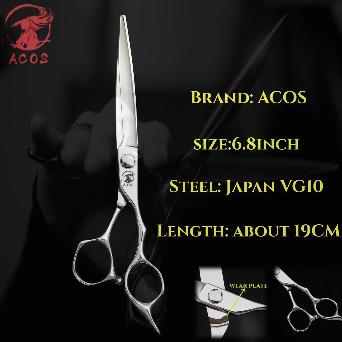 

ACOS Professional 6.8 Inch Barber Scissors Multifunctional Thin Hair Cutting Shear Japan VG10 Steel Salon Quality Hairdressing