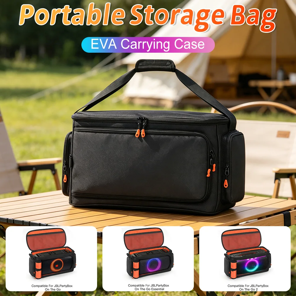 

For JBL PartyBox On The Go 2 Storage Bag Portable Party Speaker Dust Case With Mics Pocket For JBL PartyBox On The Go Accessory