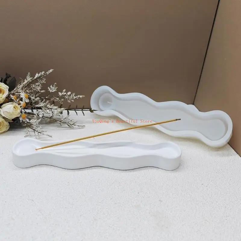 

N0HE Concrete Incenses Base Silicone Mould Home Decoration Accessories Mould Elegant Incenses Holder Crafting Mold