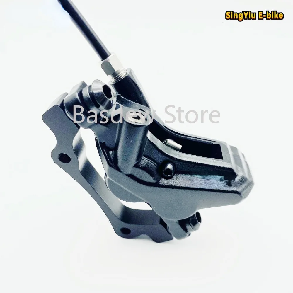 Central motor power-off oil brake, bicycle oil brake, mid motor four piston power-off oil brake