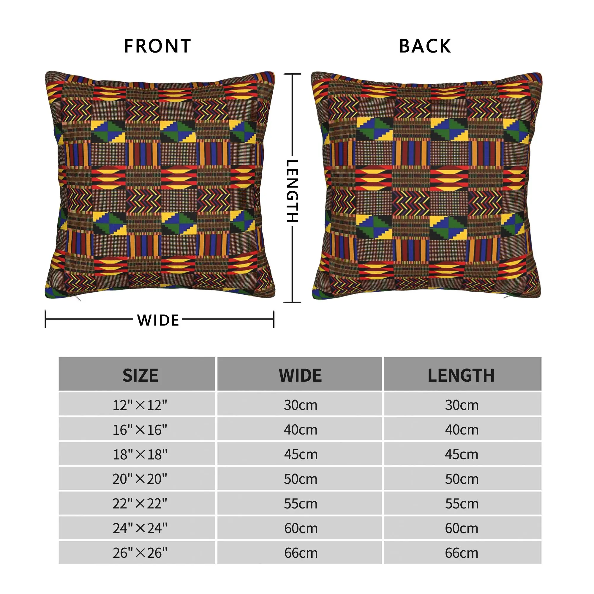 Pillow Case African Pattern Authentic Kente Cloth Soft  Pillow Cover For Living Room Sofa Kawaii Pillowcases
