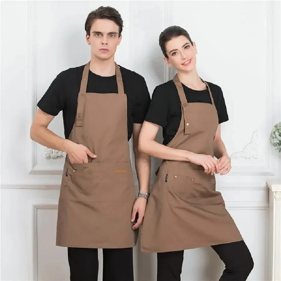 Kitchen Apron New Fashion in Cuisine: Male Chefs, Barbecues, Bars, Cafes, Beauty and Nail Studio Waterproof and Anti Fouling