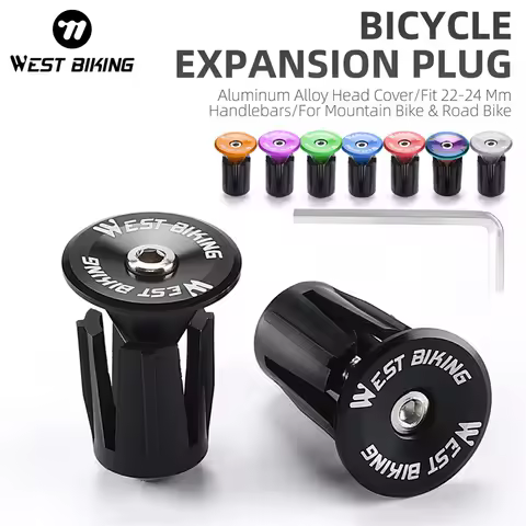WEST BIKING Multicolor Bicycle Expansion Plug With Tools Aluminum Alloy MTB Road Bike Handlebar Stopper Bike Bar End Plugs