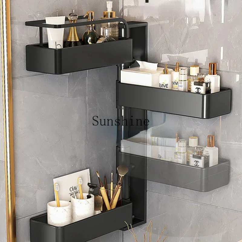 Revolving bathroom vanity toilet towel rack