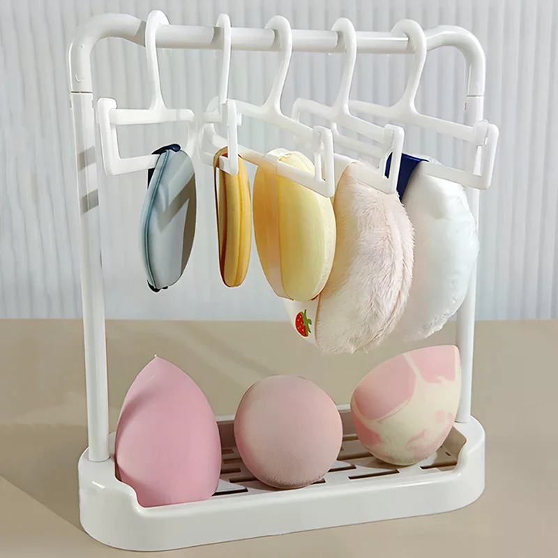 5pcs Drying Rack Beauty Sponges Cosmetics Powder Puff Storage Hanger Travel Portable Multifunctional Organizer Makeup Tools
