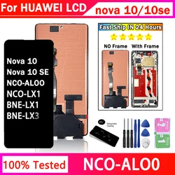 100% New For Huawei nova 10 SE 10SE LCD BNE-LX1 Display Screen+Touch Panel Digitizer For nova10 NCO-AL00 Display With Frame