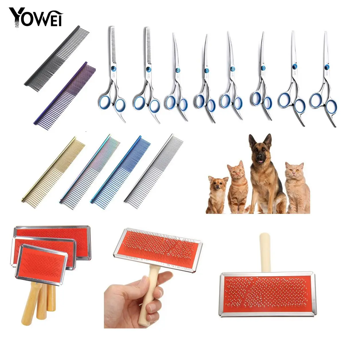 

1PC Grooming Scissor Comb For Dogs Cats Safety Round Tips Dog Curved Blade Scissor Barber Sharp Professional Pet Grooming Shears