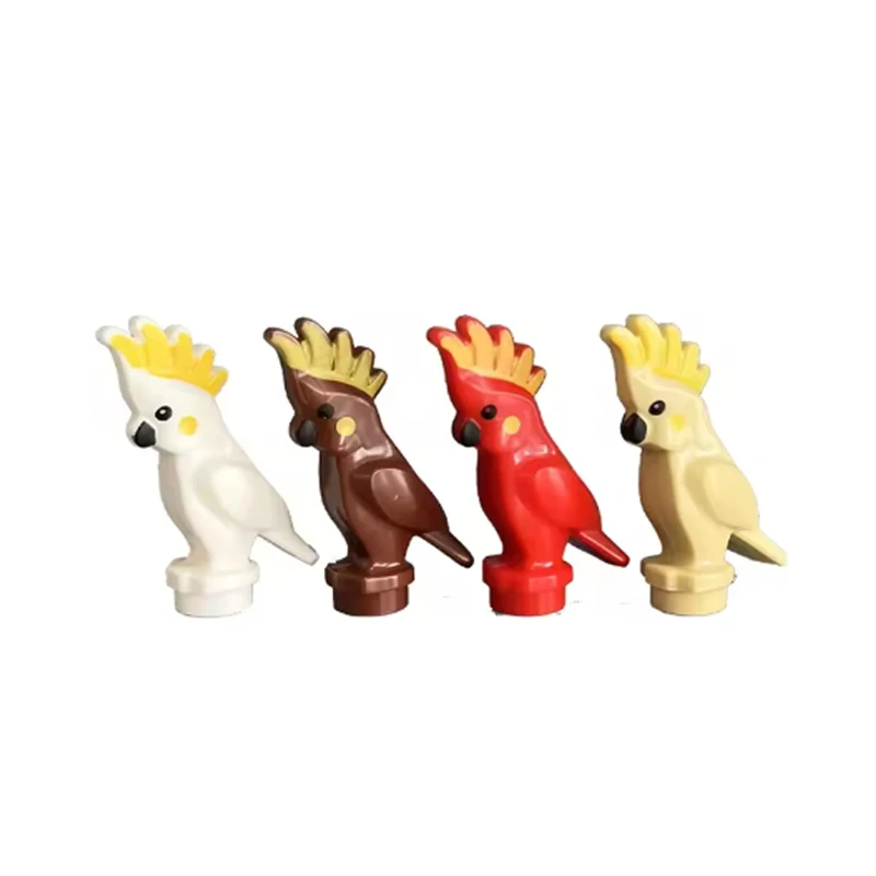 MOC Tier-Szenen-Bausteine Katzen Hunde Schafe Schweine Hühner Adler Papageien Delfin Zoo Zubehör DIY Spielzeug Bausteine T14