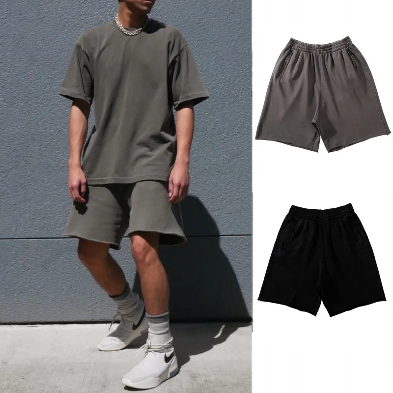 Summer Outdoor Surfing Training Cotton Sport Grey Shorts Men\'s Loose Soft High Street Motorcycle Casual Running Shorts