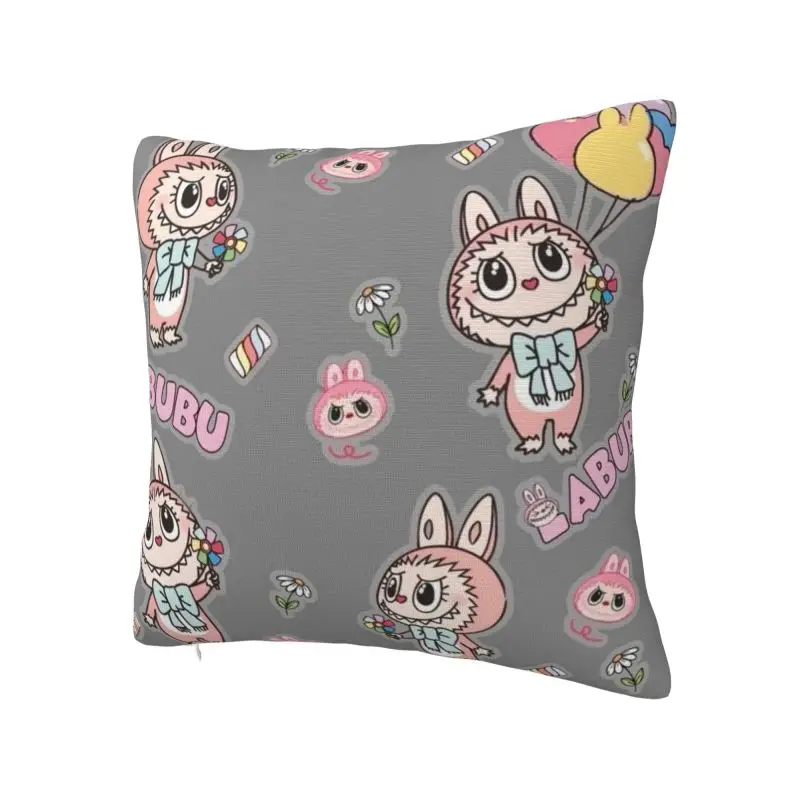 Custom Cute Anime Labubues Cushion Covers Sofa Living Room Square Throw Pillow Cover