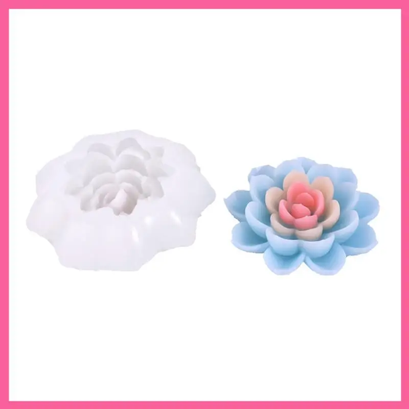 

Горячая имитация свечи лотоса, силиконовая форма, цветок, мыло, аромат, украшения, изготовление шоколадного торта, декор, подарок, простая установка