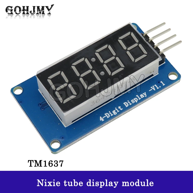 4-bit Nixie tube display module TM1637 LED brightness adjustable with time and clock accessories building block