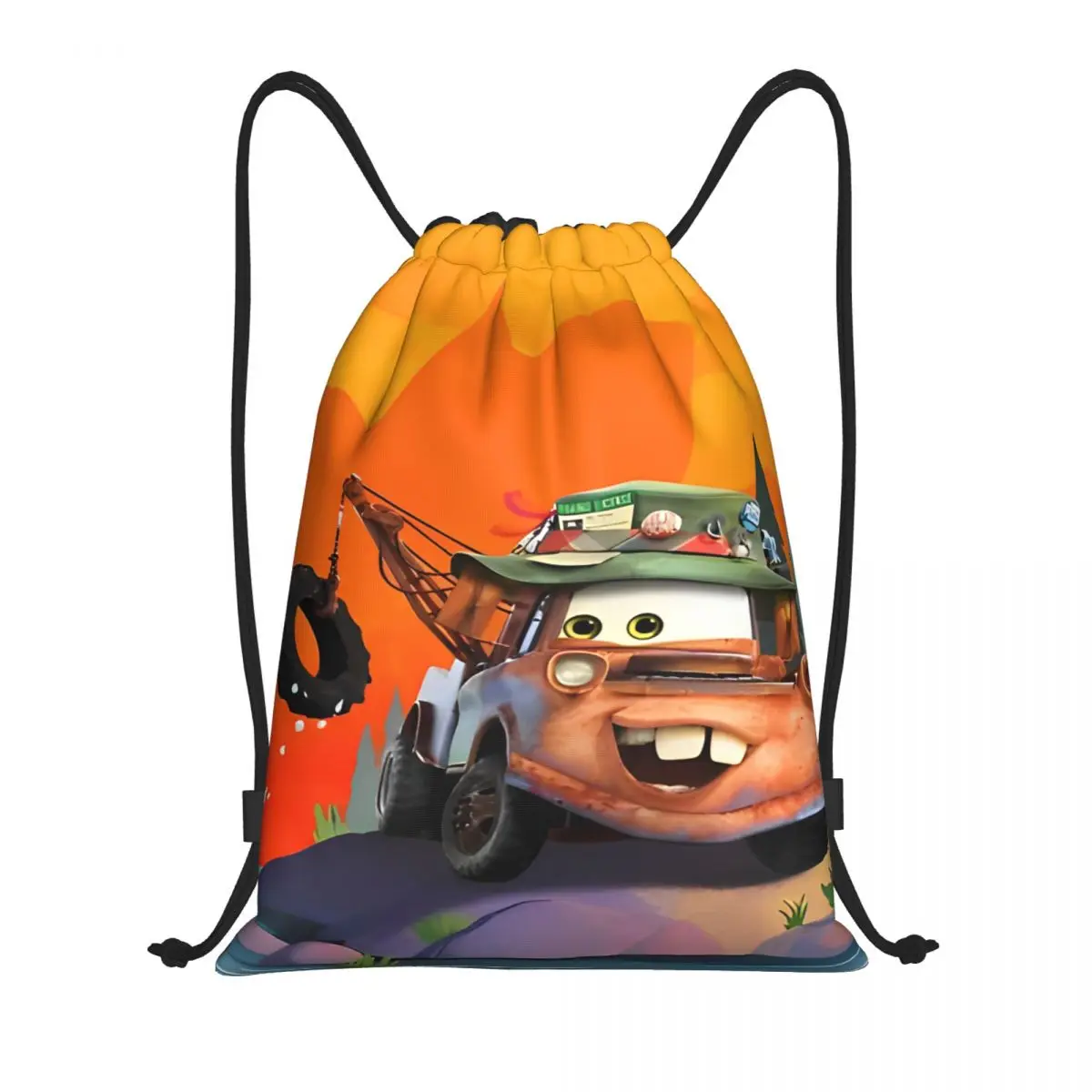 Mater Fleece Rains McQueen Cars Proximity Wstring Backpack, Sports Gym Bag, String Sackpack for Working Out