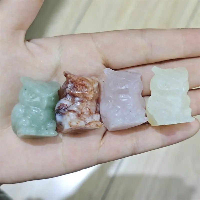 

Натуральный кристалл кварца сова резьба Хэллоуин исцеление Рейки подарок фестиваль праздничное ремесло для украшения 1 шт.