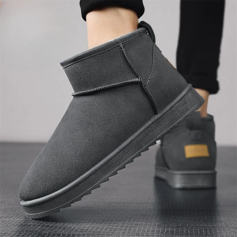 Men Winter Snow Boots Warm Fur Lined Thermal Waterproof Non Slip Thick Plush Outdoor Cold Weather Boots