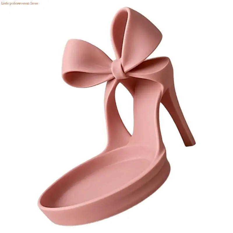 

F92D Stylish Printed High Heel Accessory Tray Decorative Desktop Display Plate for Earrings Necklace Ring Bracelet