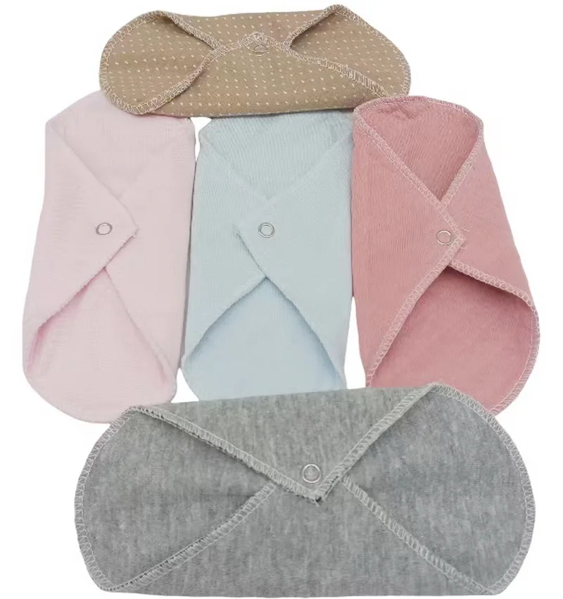 Almofada menstrual reutilizável para mamãe, 180mm de comprimento, algodão sanitário, forro de calcinha, pano fino, macio, lavável, ajuste dia,