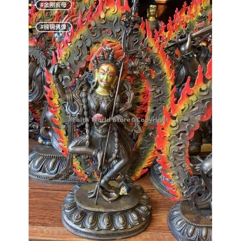 Exclusive authentic Tibet temple Buddha statue Vajrayogini Vajra Dakinis Vajravarahi BRONZE Buddhist Supplies Greco-Buddhist XL