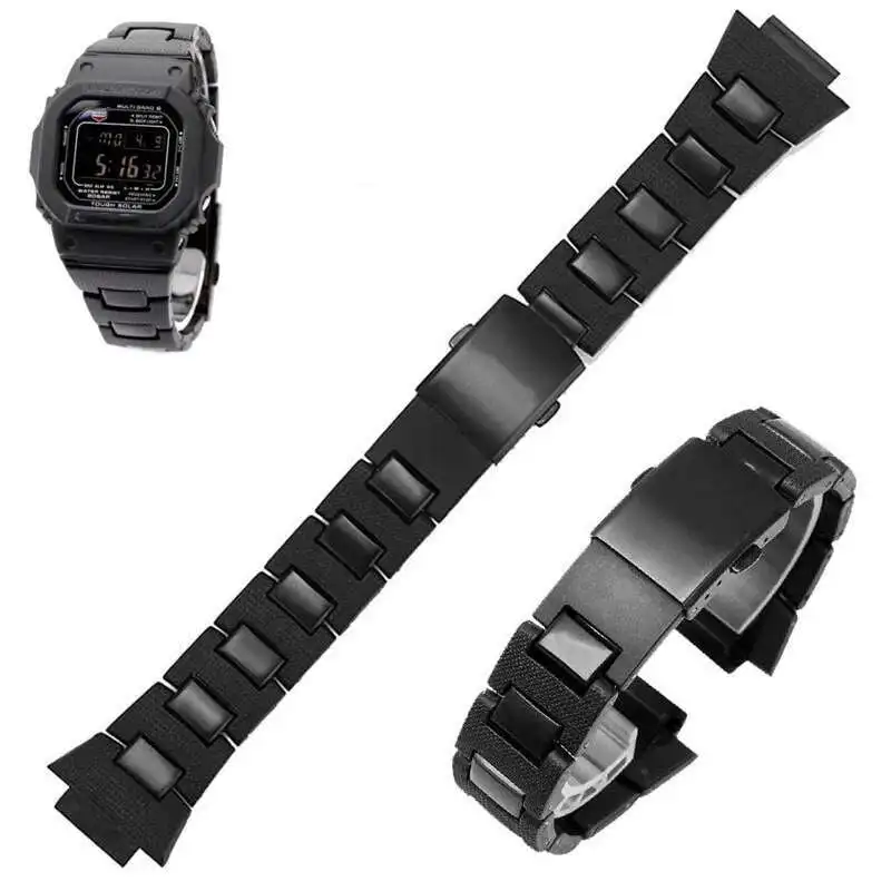 

Новый черный пластиковый стальной ремешок для часов 16 мм с выпуклым ртом, легкий браслет, подходит для часов DW6900 9600 DW5600 M5610