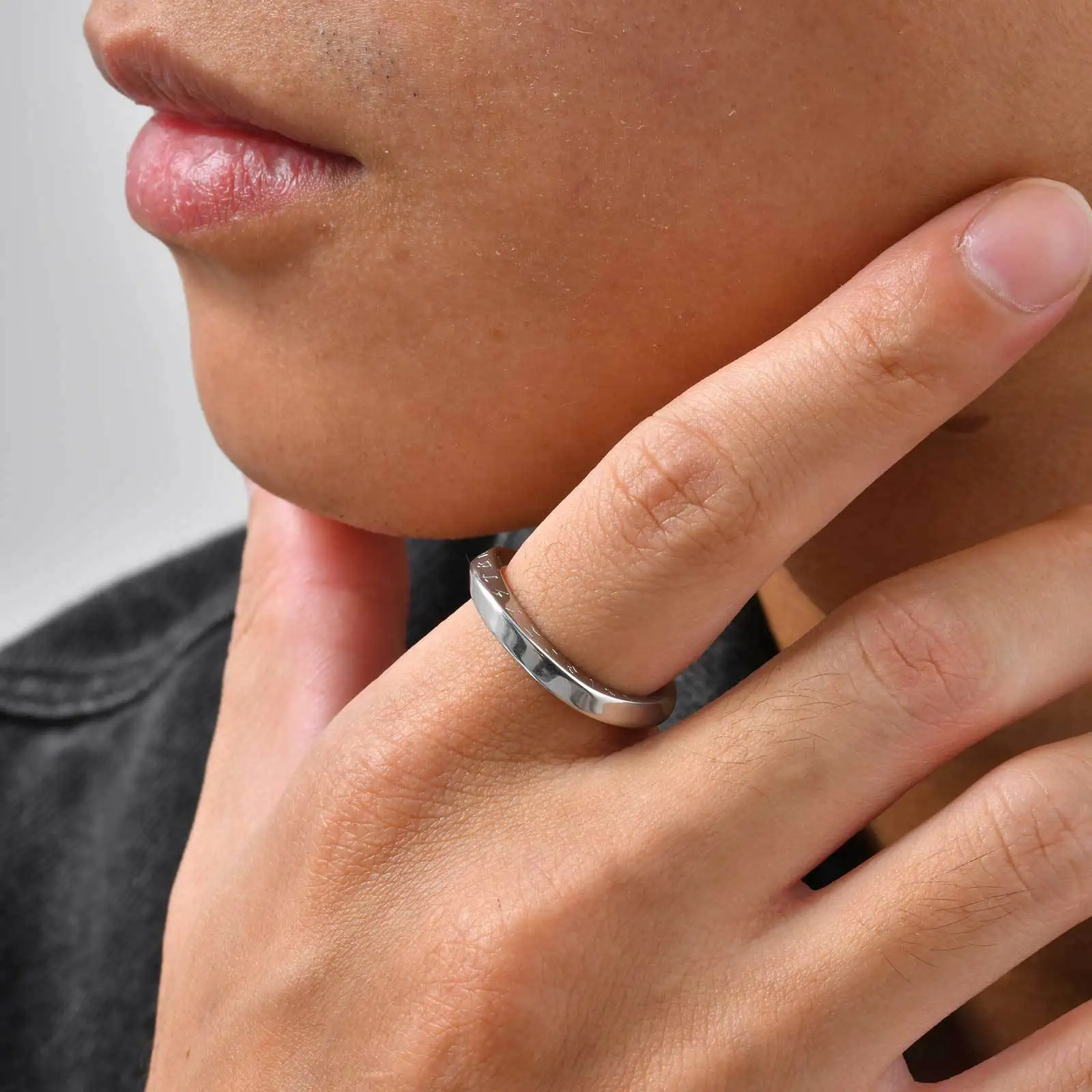 Viking Rune Mobius Ring for Men Stainless Steel Ring Party Jeweley