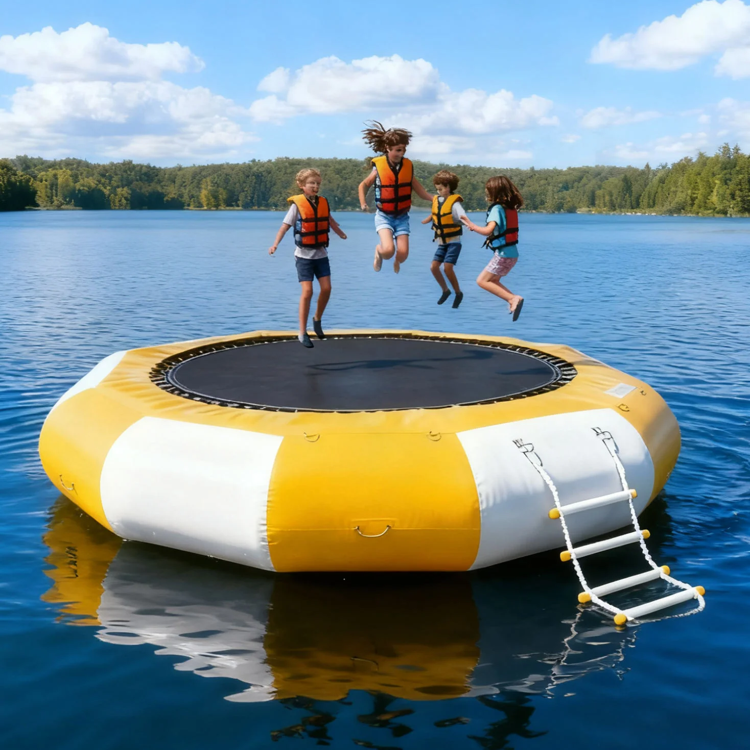 Inflatable Trampoline Water Outdoor Playground Equipment Water Game Floating Trampoline Platform Inflatable Floating