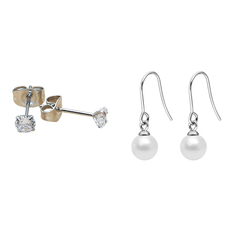 Hypoallergenic Gift Women Titanium Hook Brief Beads Drop Earrings Anti-allergy