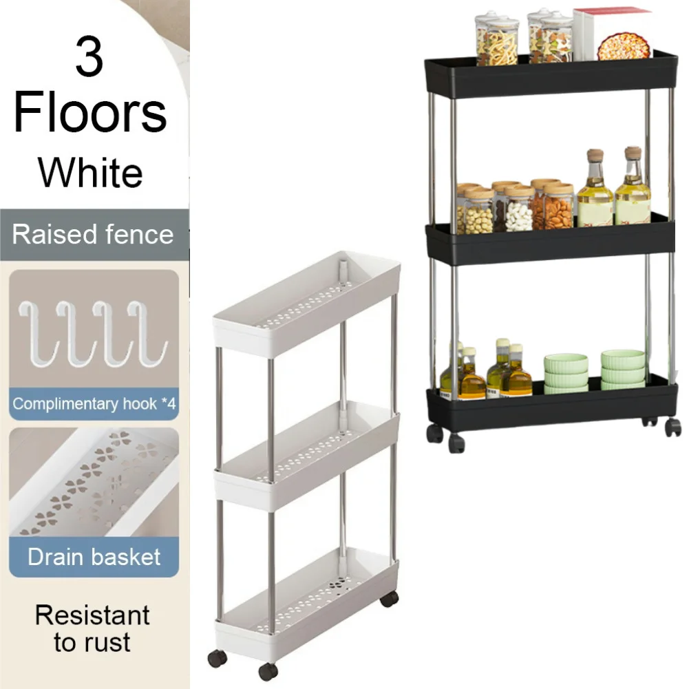 

Универсальная тележка на колесиках, стеллаж для хранения в ванной комнате, универсальный передвижной органайзер для хранения для организации хранения в спальне