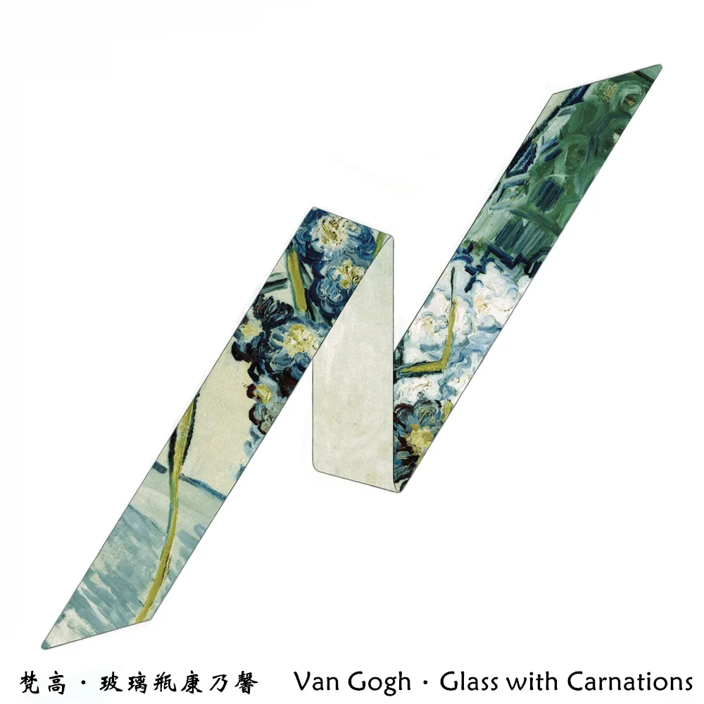 New Silk Striped Scarves On Van Gogh Bag Scarves 2022