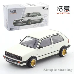 XCARTOYS POP RACE 1/64 Miniature Alloy Die Cast Car Model Toy Golf GTI MK2 White Kids Xmas Gift Toys for Boys