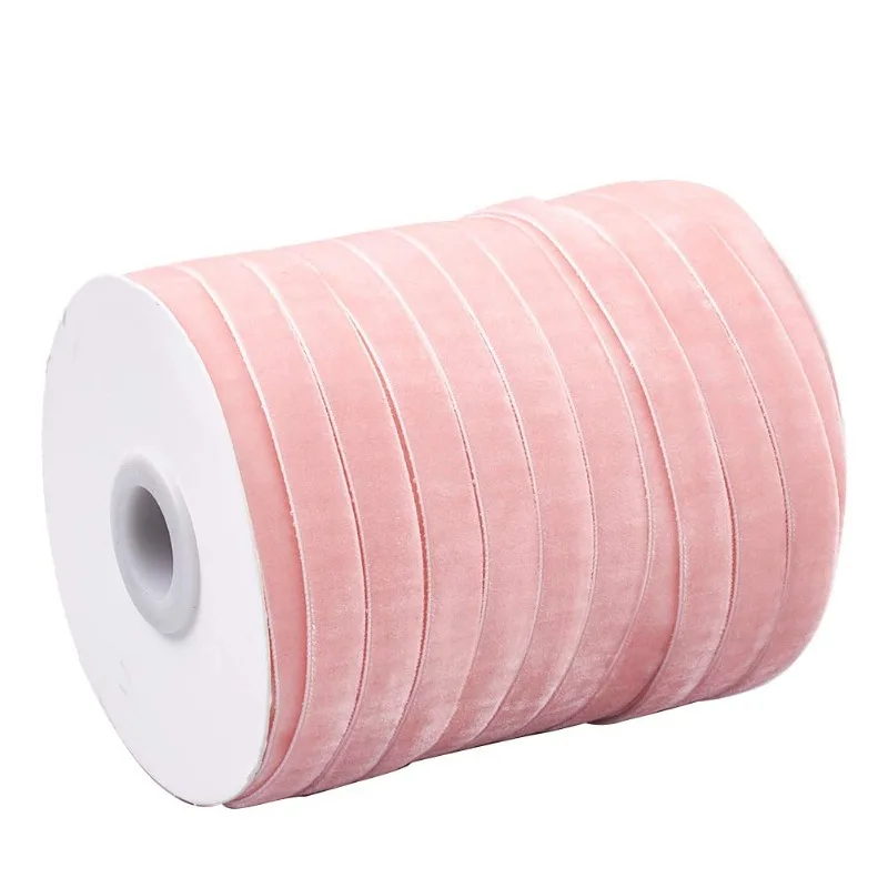 50 Yards Lavender Blush Single Face Velvet Ribbon for Christmas Wedding Wrapping Crafts Decoration Favors