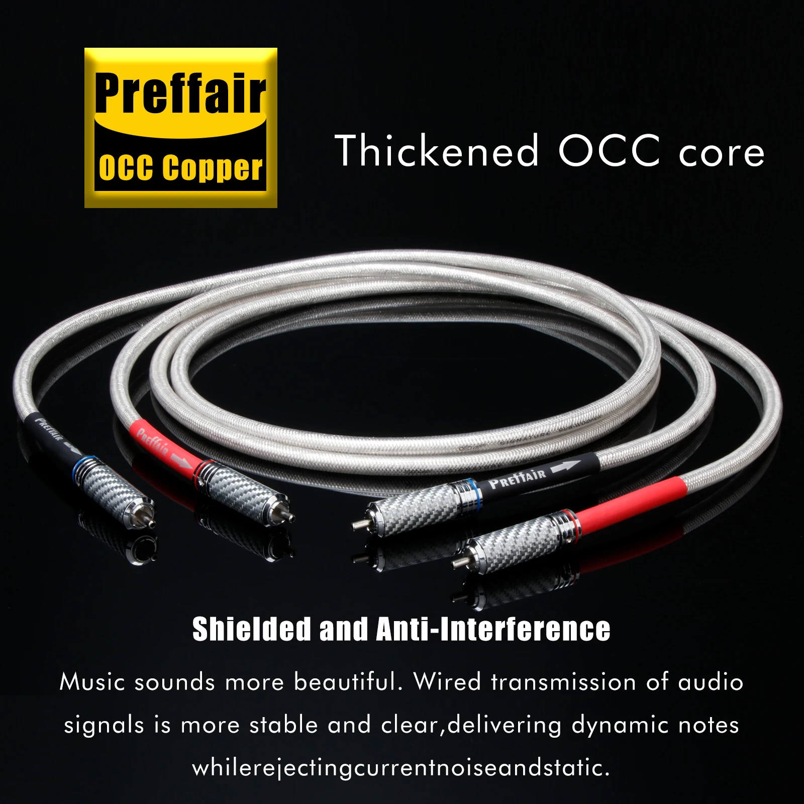

Высокое качество пара QED Подпись сабвуфер 6N OCC посеребренный Hifi RCA аудио кабель с позолоченным разъемом RCA