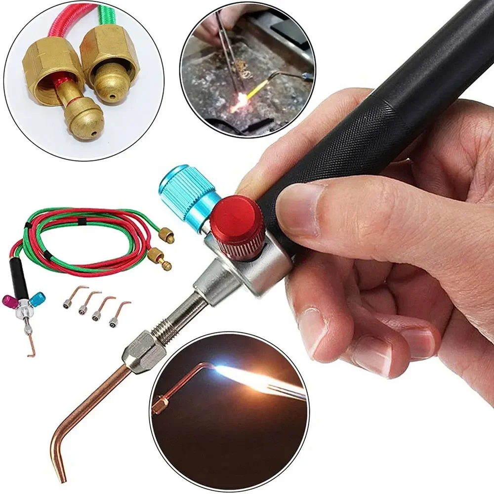 

Mini Jewelry Gas Welding Micro Torch Jewelers Welding Hoses Mini Gas Little Torch Welding Soldering Kit 5 Nozzles Multicolor