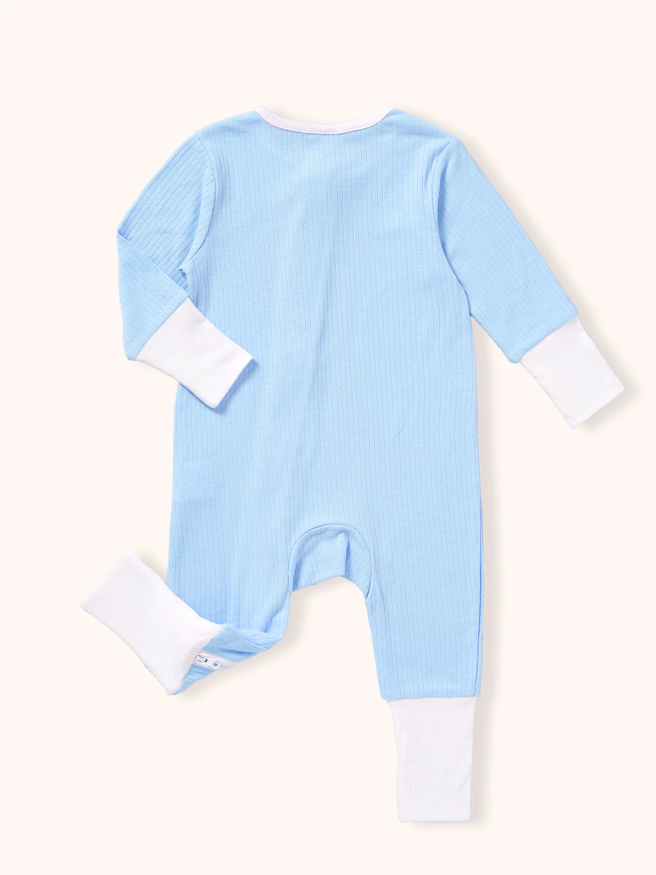 Baby Girls Long Sleeve Romper, Bamboo Fiber Breathable Onesie, Dual Zipper Casual Bodysuit For Spring Summer