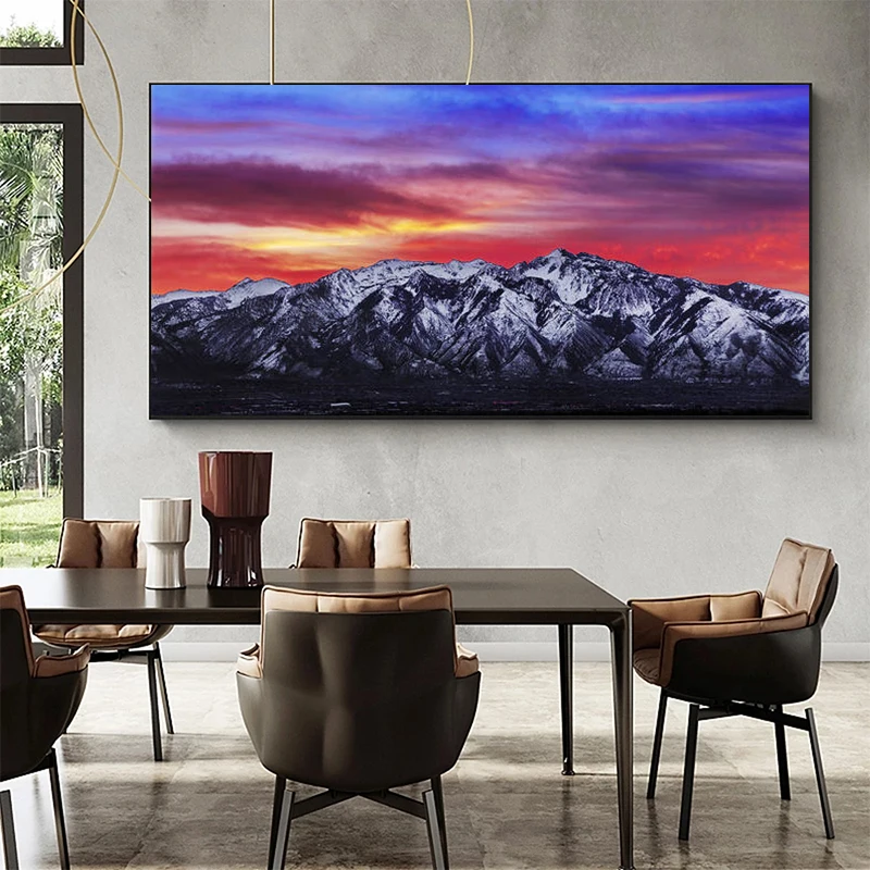 Admirable Wasatch Sunrise Canvas Paintings Wonderful Scenery Posters and Prints Wall Art Pictures for Living Room Decor Cuadros