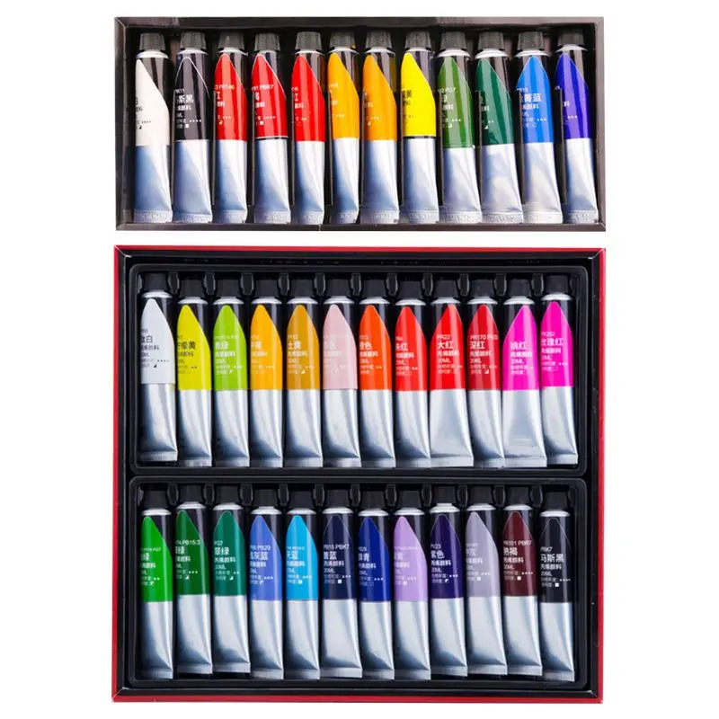 20Ml Professional Acrylic Paint Set For Painting 12/24 Colors Fabric Paint For Textiles Wall Drawing Glass Paint Art Supplies