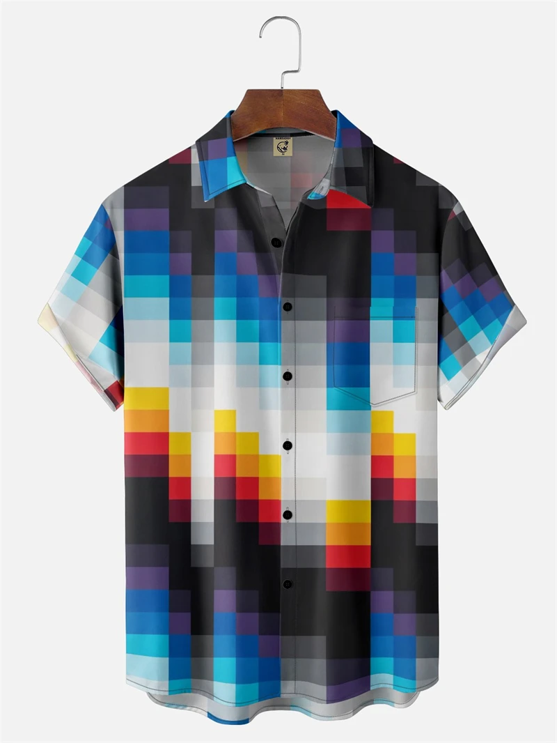 

Men's Shirts 3D Printed Art Trendy Short Sleeved Shirt Men's Fashionable Summer Beach Hawaiian Vacation Tops Y2k Men's Clothing