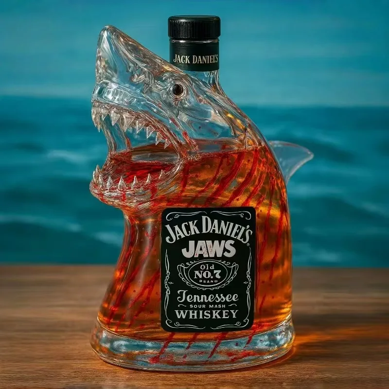 

Shark Statue Wine Bottle, Decanter Decoration For Bar,Office,Home Whiskey Bottle 3D Engraved Whiskey Glasses Theme Statue 320ml