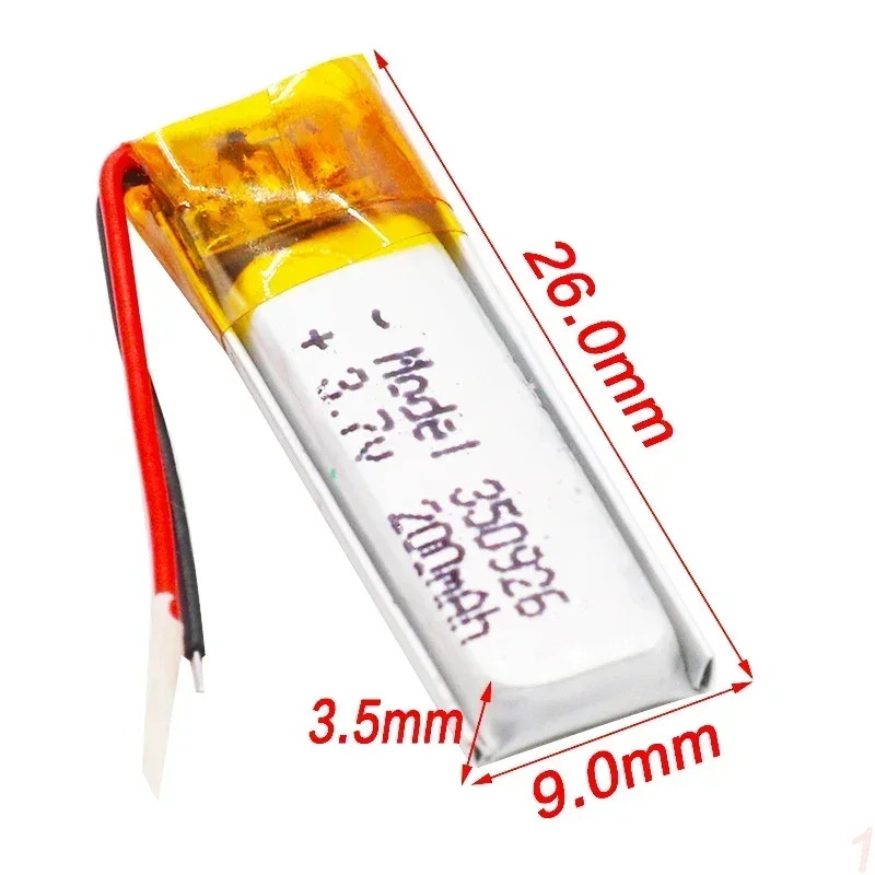 3.7V 200mAh Rechargeable Battery 350926 Lithium Li-Po Polymer Rechargeable Battery For MP3 MP4 GPS Bluetooth Earphone Speaker