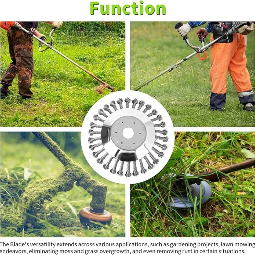 หัวแปรงตัดหญ้าแบบลวดเหล็ก 1-2 ชุด พร้อมชุดอะแดปเตอร์อเนกประสงค์ สำหรับเครื่องตัดหญ้าในสวน กำจัดมอสและหญ้า