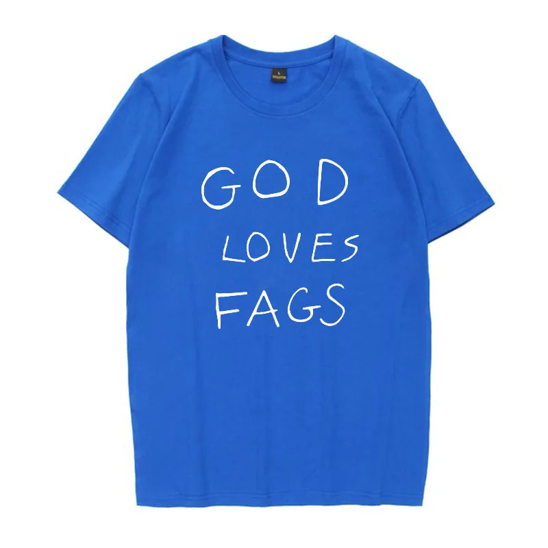 American drama Shameless God Loves Fags men and women short-sleeved cotton T-shirt shameless loose crew neck simple top