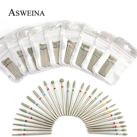 7pcs Diamond Nail Drill Bits Asweina