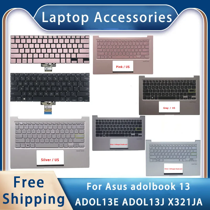 New For Asus adolbook 13 ADOL13E X321JA ADOL13J;Replacemen Laptop Accessories Bilingual Or US Keyboard With backlight