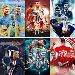 5D Diamond Painting World Soccer Legends,Famous Football Superstar,Football Player Wall Art for Man Cave Office,Gift for Him