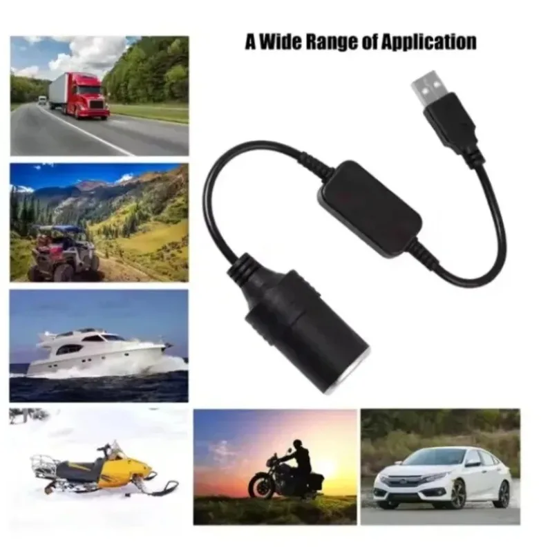 VIKEFON Auto Interior Accessories Plug Connector Adapter USB 5V To 12V Converter Adapter Wired Controller Charger Cable Socket