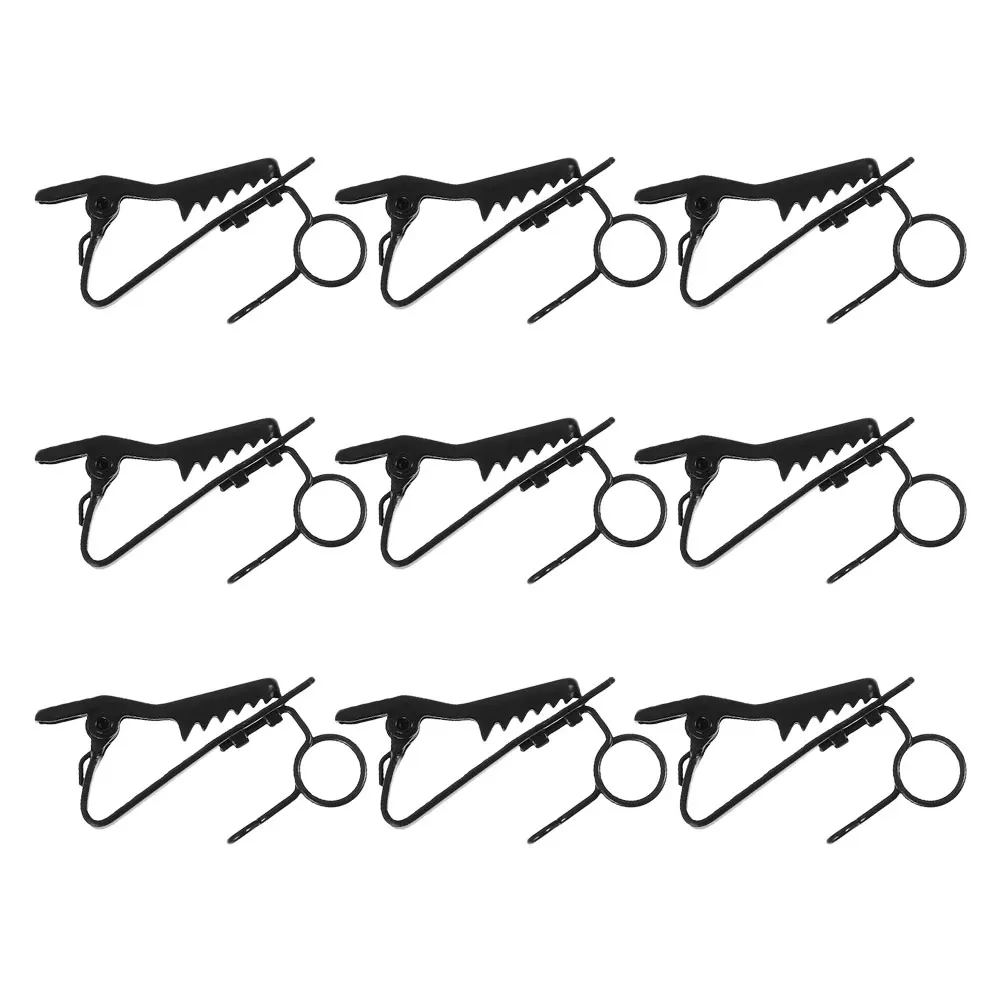 

9pcs Microphone Clips Accessories Black Iron Holder Tie Clip-on Attachment Adjustable Durable Lavalier Clip Easy