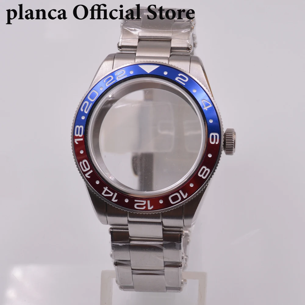 

39mm Multi-color bezel Sapphire glass Stainless steel Silver Watch Case Fit NH34 NH35 NH36 PT500 ETA2824 Movement