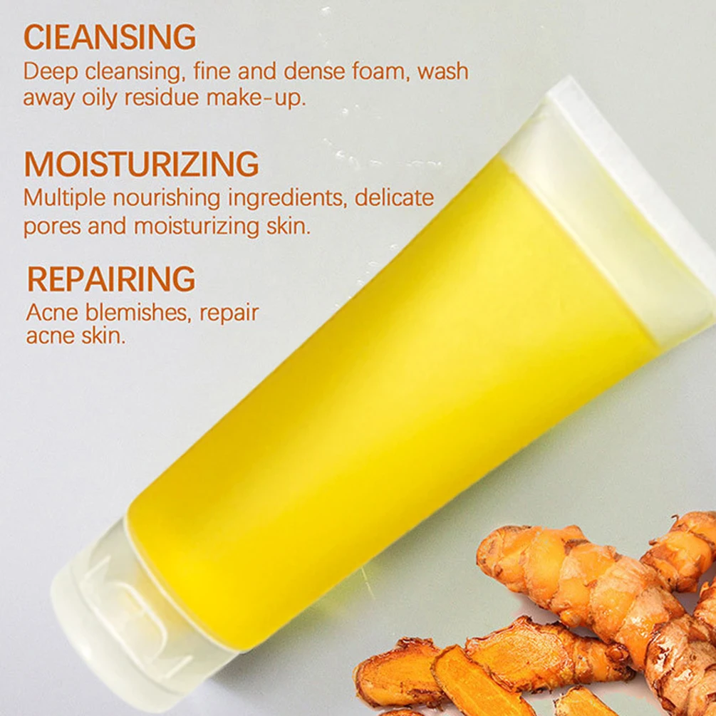 100 g Private Label Kurkuma-Reiniger, individuelles Logo, unboxiert, Tiefenreinigung, feuchtigkeitsspendendes Kurkuma-Make-up für das Gesicht, alle Hauttypen